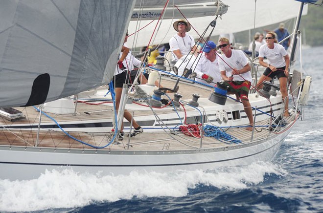 Christian and Lucy Reynolds’ Swan 51 Northern Child (GBR) won 1st in class in the 2012 BVI Spring Regatta and the Swan Trophy ©  Todd Van Sickle